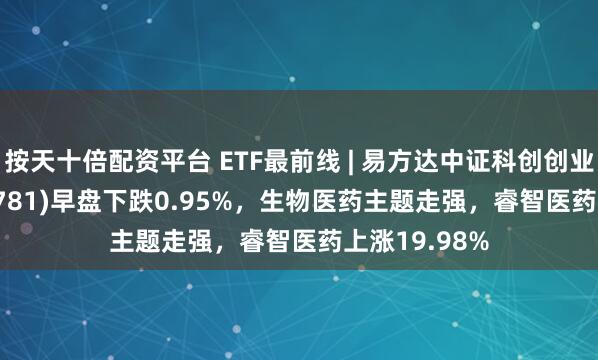 按天十倍配资平台 ETF最前线 | 易方达中证科创创业50ETF(159781)早盘下跌0.95%，生物医药主题走强，睿智医药上涨19.98%